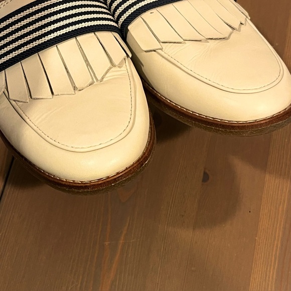 Sperry Seaport Royal Loafers Slip On Leather Tassel Fringe Preppy Ivory/Navy 9.5 - Picture 7 of 12